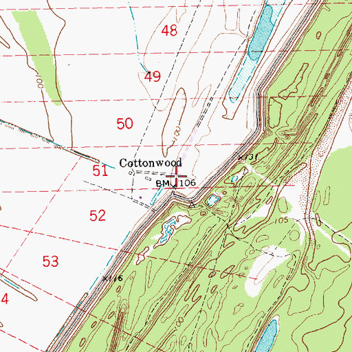 Topographic Map of Cottonwood, LA