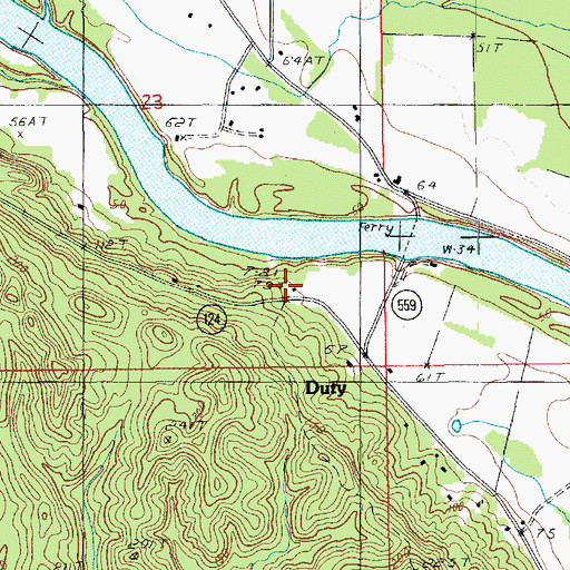 Topographic Map of Duty, LA