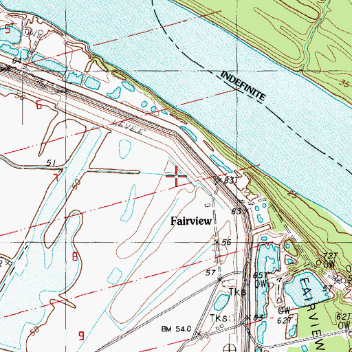 Topographic Map of Fairview, LA