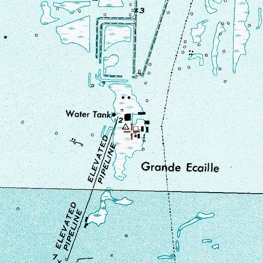 Topographic Map of Grande Ecaille, LA