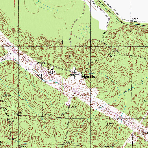 Topographic Map of Harris, LA