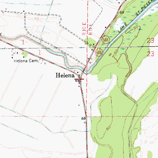 Topographic Map of Helena, LA