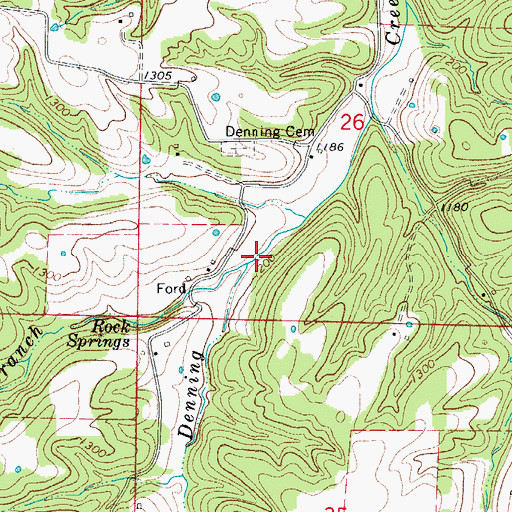 Topographic Map of Rock Springs Branch, AR