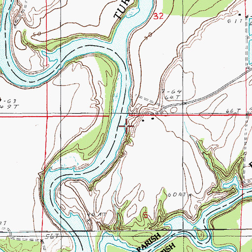 Topographic Map of Jones Landing, LA