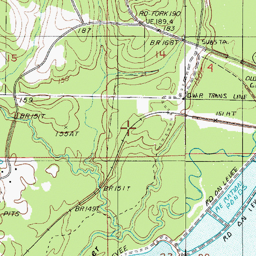 Topographic Map of Lakefield, LA