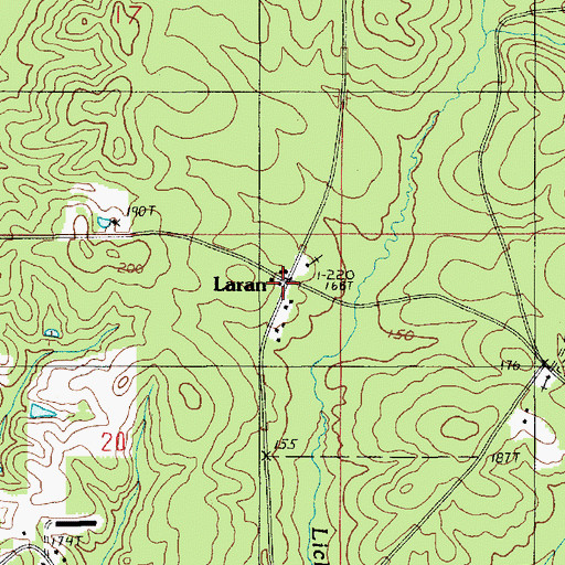 Topographic Map of Laran, LA