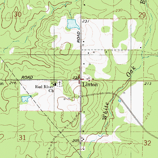 Topographic Map of Linton, LA