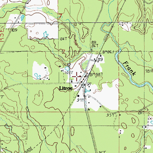 Topographic Map of Litroe, LA