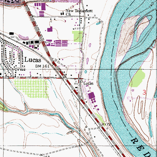 Topographic Map of Lucas, LA