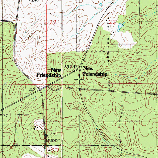 Topographic Map of New Friendship, LA