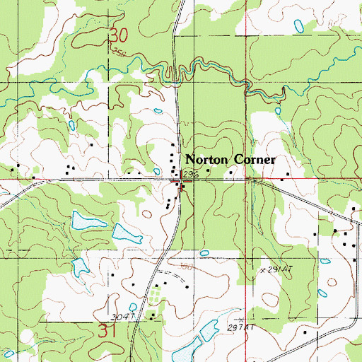 Topographic Map of Norton Corner, LA