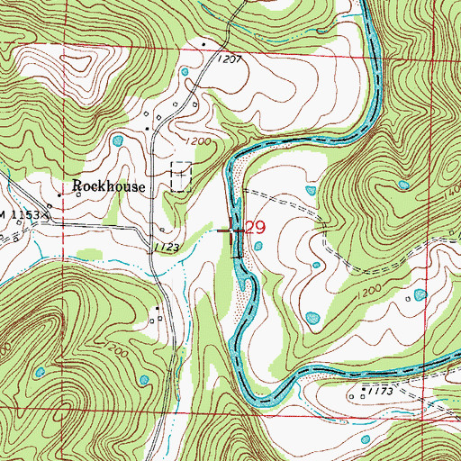 Topographic Map of Rockhouse Creek, AR