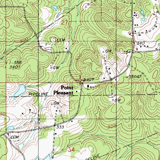 Topographic Map of Point Pleasant, LA