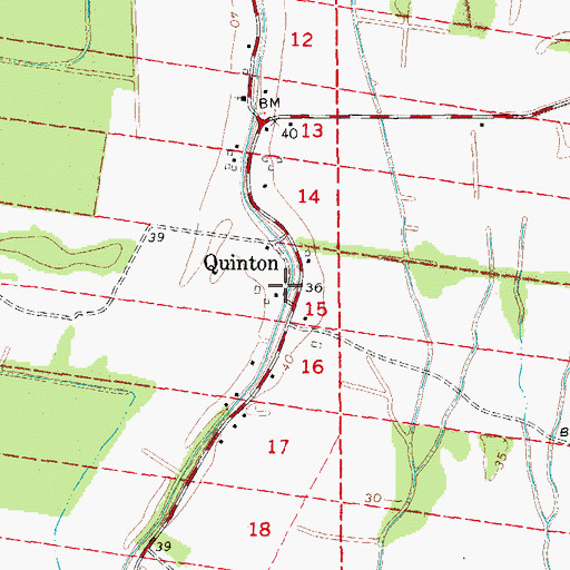 Topographic Map of Quinton, LA