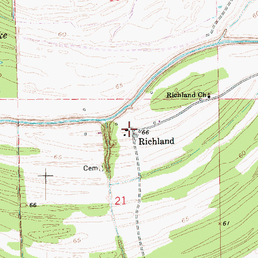 Topographic Map of Richland, LA