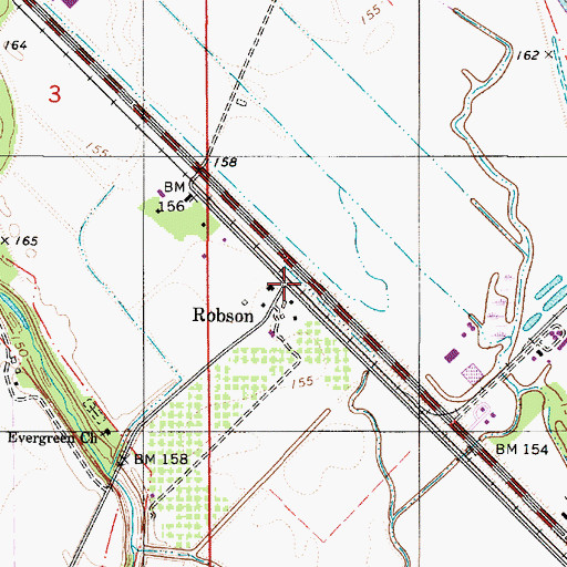 Topographic Map of Robson, LA