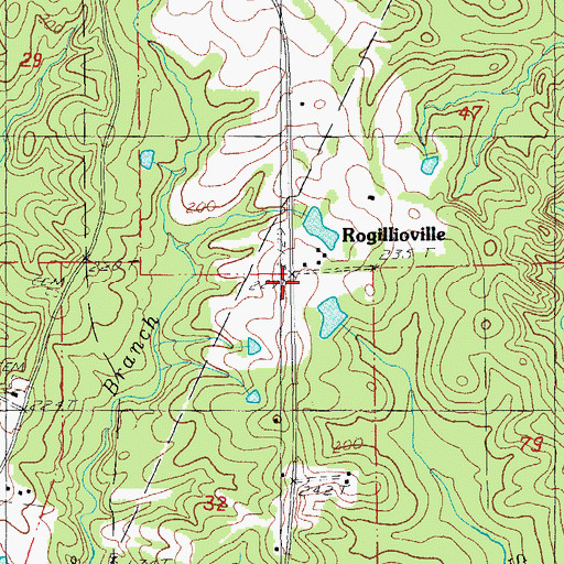 Topographic Map of Rogillioville, LA