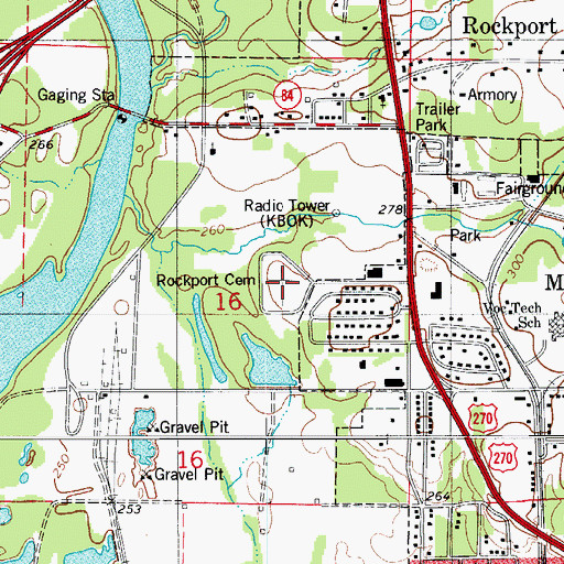 Topographic Map of Rockport Cemetery, AR
