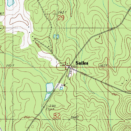 Topographic Map of Sailes, LA