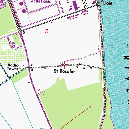 Topographic Map of Saint Rosalie, LA
