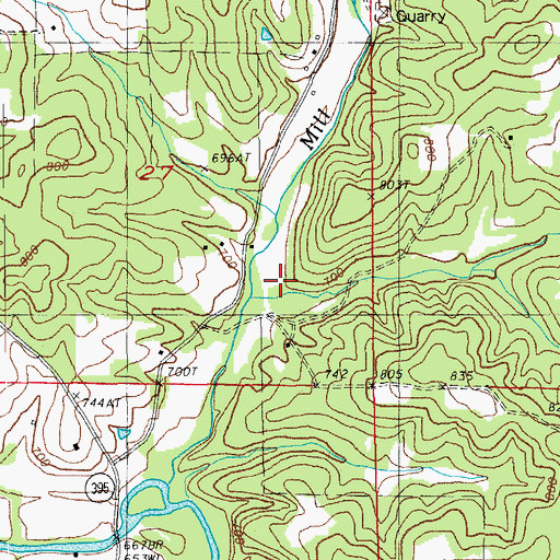 Topographic Map of Rockwood Church, AR