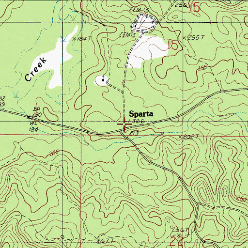 Topographic Map of Sparta, LA