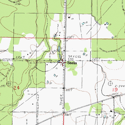 Topographic Map of Stein, LA