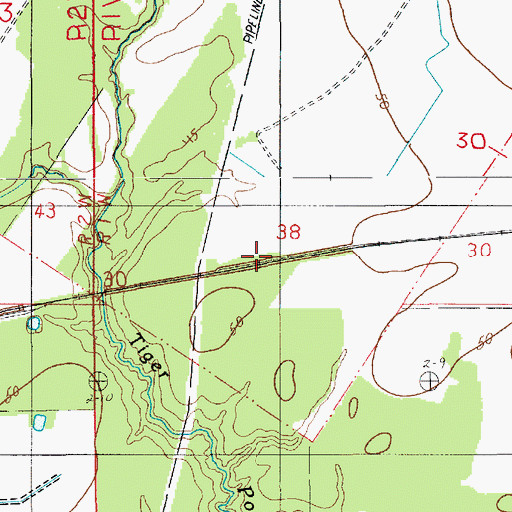 Topographic Map of Tyrone, LA