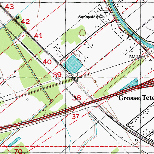 Topographic Map of Webre, LA