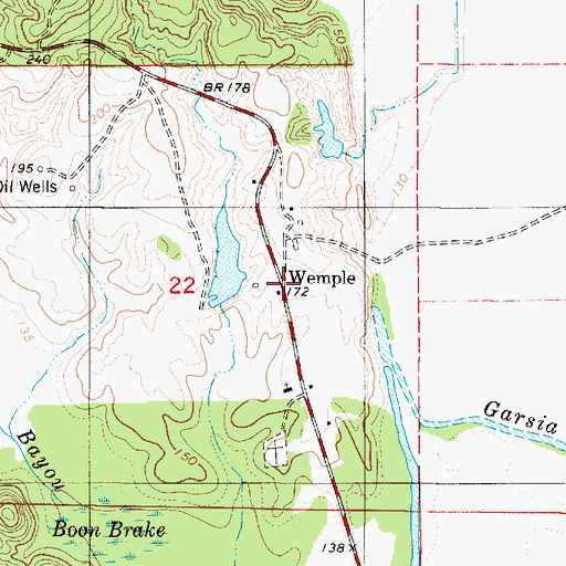 Topographic Map of Wemple, LA