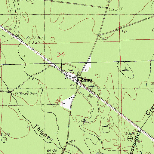 Topographic Map of Zona, LA