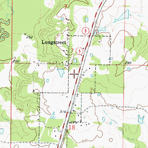Topographic Map of Longstreet Rosenwald School (historical), LA