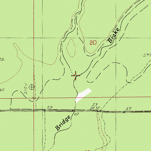 Topographic Map of Bridge Brake, LA