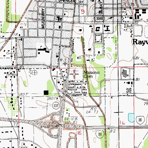 Topographic Map of Masonic Cemetery, LA