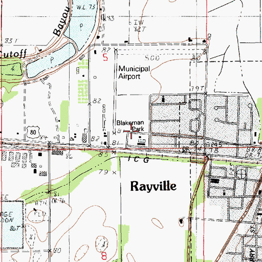 Topographic Map of Blakeman Park, LA