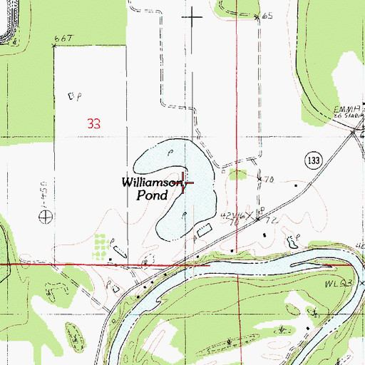 Topographic Map of Williamson Pond, LA