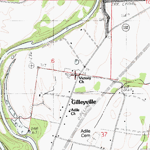 Topographic Map of Victory Church, LA