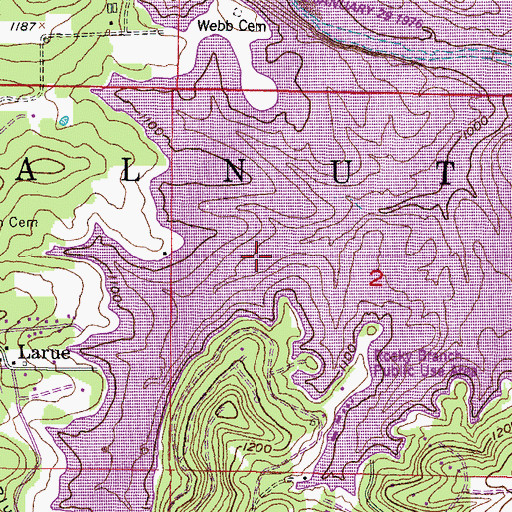 Topographic Map of Rocky Branch, AR