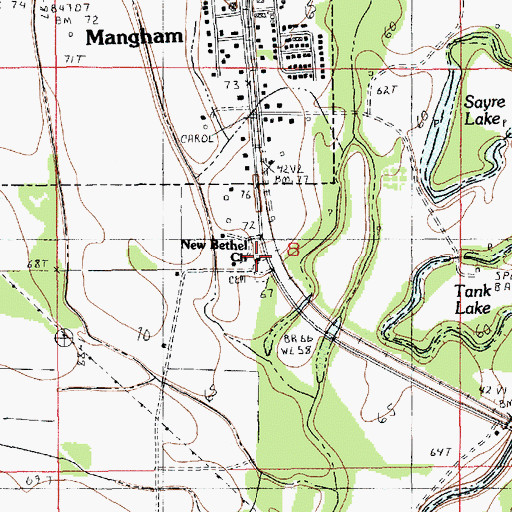 Topographic Map of New Bethel Church, LA