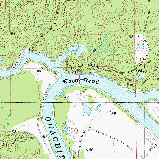 Topographic Map of Coco Bend, LA