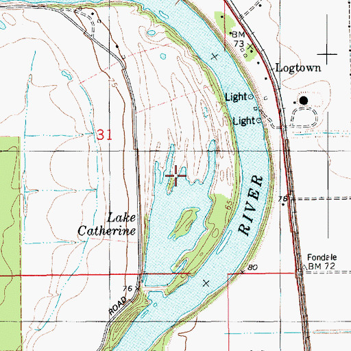 Topographic Map of Lake Catherine, LA