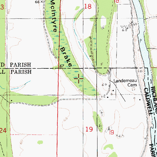 Topographic Map of McIntyre Brake, LA