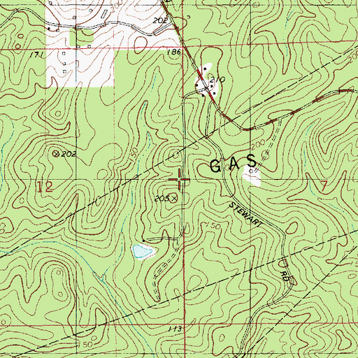 Topographic Map of Cheniere Gas Field, LA