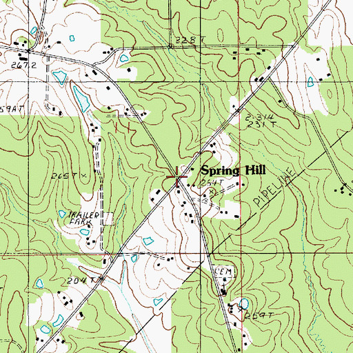Topographic Map of Spring Hill, LA