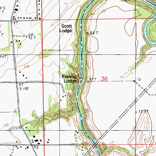 Topographic Map of Francis Landing, LA
