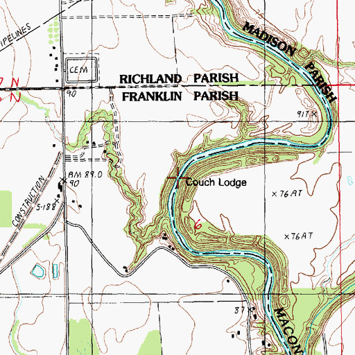 Topographic Map of Couch Landing, LA