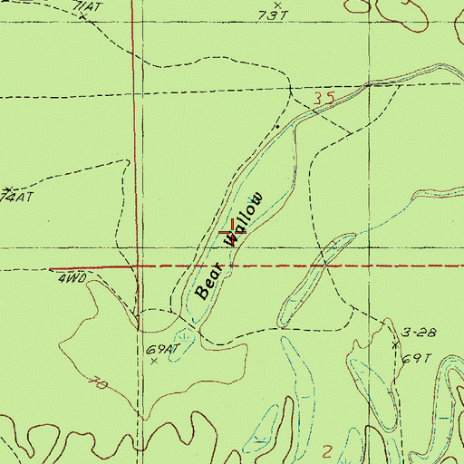 Topographic Map of Bear Wallow, LA