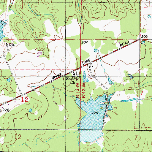 Topographic Map of Slone Cemetery, LA