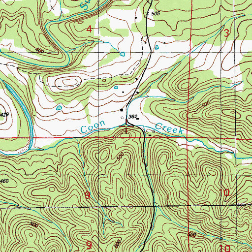 Topographic Map of Rocky Branch, AR