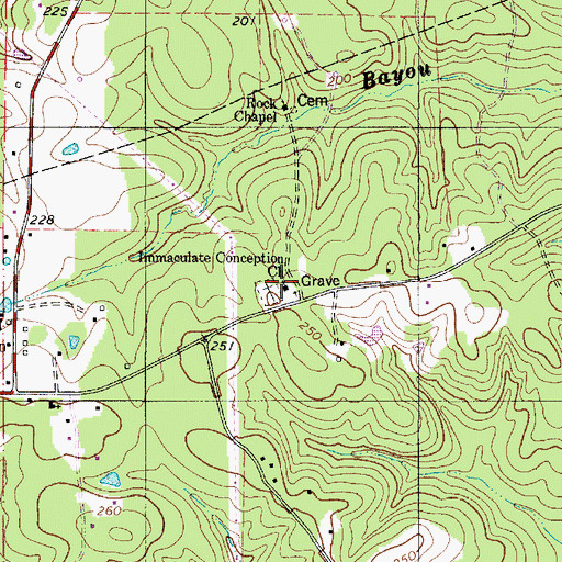Topographic Map of Immaculate Conception Church, LA